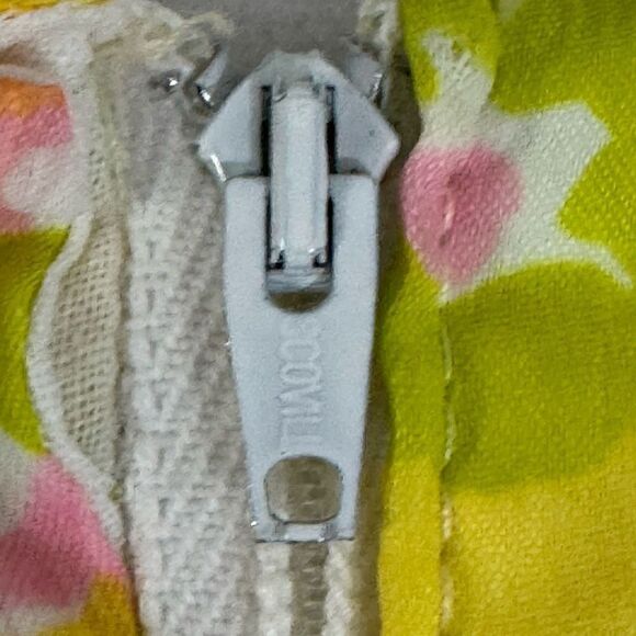 Vintage 60s Fritzi of California Women’s M/L Yellow Floral Print Midi Dress - Picture 5 of 6